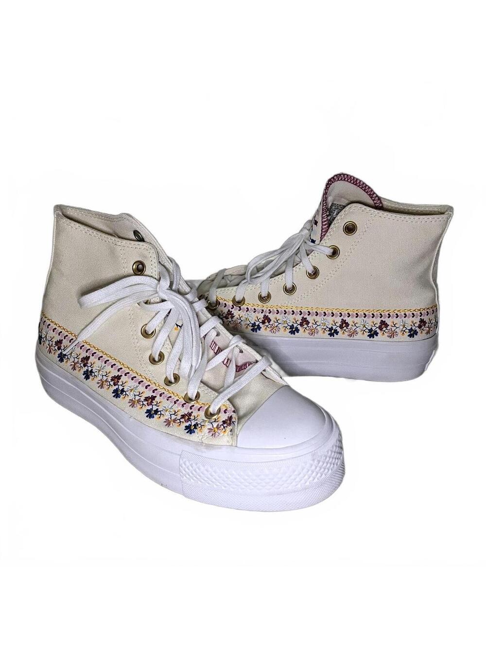 Converse Chuck Taylor All Star Lift Hi Free Spirit Florals Platform Sneakers 8.5
